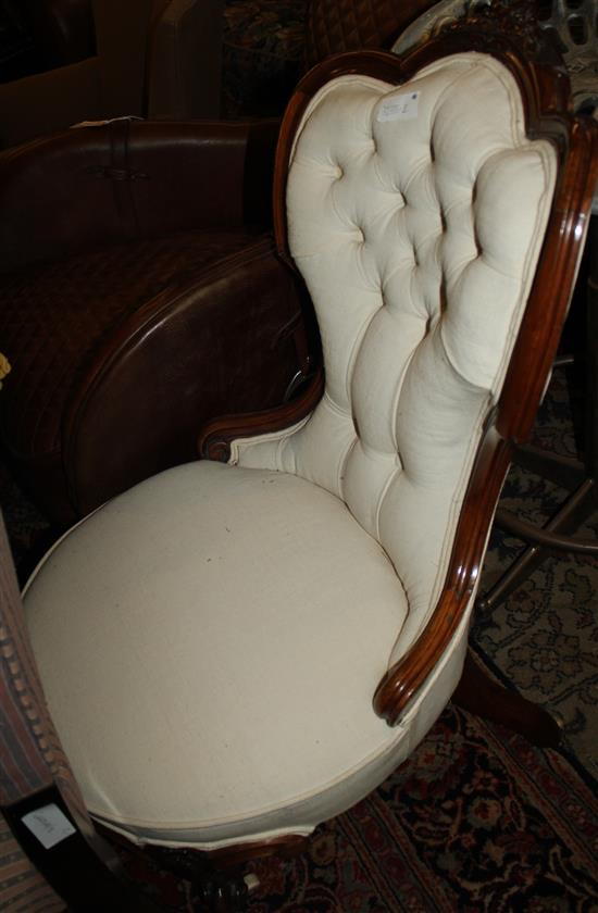 Victorian walnut nursing chair